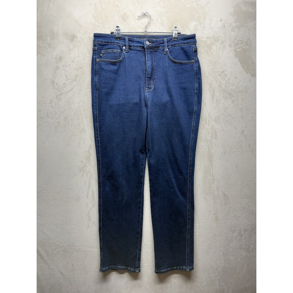 Judy Blue Straight Fit Jeans Women's 15/32 Blue Dark Wash Stretch Denim Mid Rise
